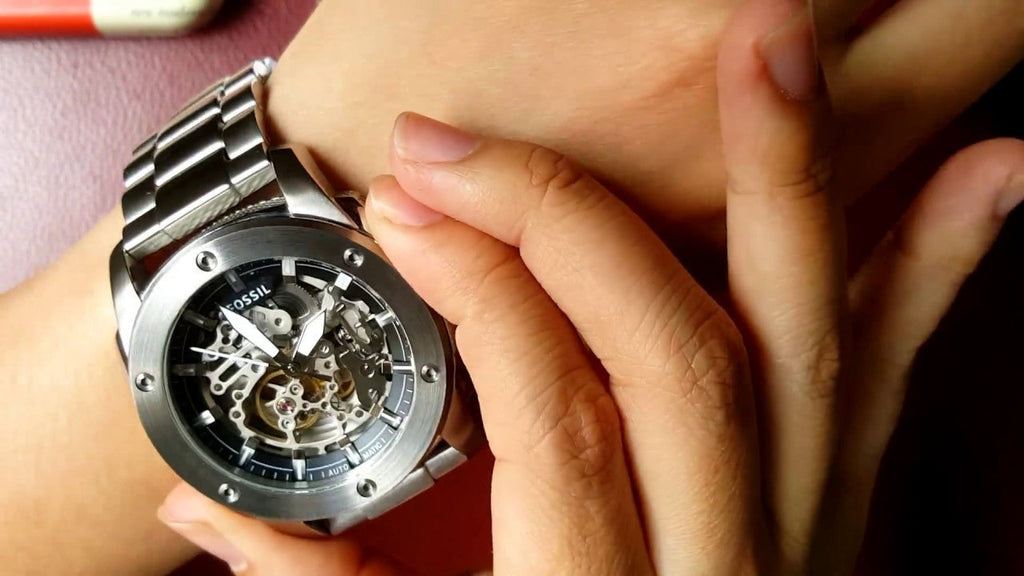 Fossil Modern Machine Automatic Silver Dial Silver Steel Strap Watch for Men - ME3081 Buy Now By Fossil