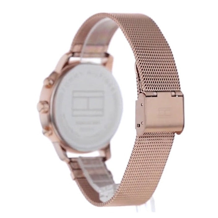 Tommy Hilfiger Blake Chronograph Rose Gold Dial Rose Gold Mesh Bracelet Watch For Women - 1781907 Buy Now By Tommy Hilfiger