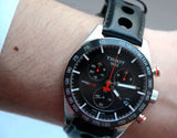 Tissot PRS 516 Chronograph Black Dial Black Leather Strap Watch For Men - T100.417.16.051.00 Buy Now By Tissot