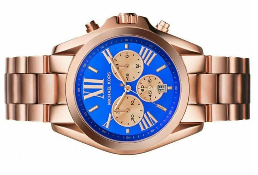 Michael Kors Bradshaw Quartz Blue Dial Rose Gold Steel Strap Watch For Women - MK5951 Buy Now By Michael Kors