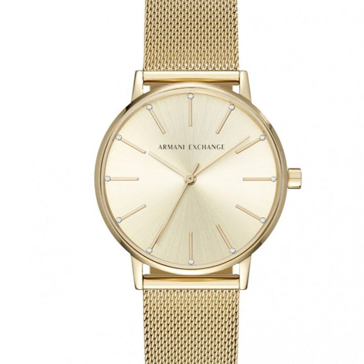 Armani Exchange Lola Analog Gold Dial Gold Mesh Strap Watch For Women - AX5536 Buy Now By Armani Exchange