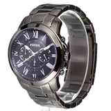 Fossil Grant Chronograph Blue Dial Grey Steel Strap Watch for Men - FS4831 Buy Now By Fossil