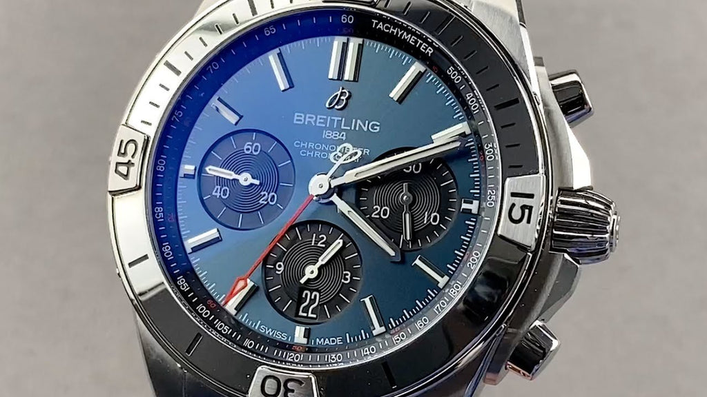 Breitling Chronomat B01 42mm Blue Dial Silver Steel Strap Watch for Men - AB0134101C1A1 Buy Now By Breitling
