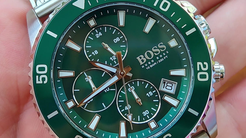 Hugo Boss Admiral Green Dial Silver Mesh Bracelet Watch for Men - 1513905 Buy Now By Hugo Boss