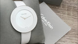 Calvin Klein Chic White Dial White Leather Strap Watch for Women - K7N23TK2 Buy Now By Calvin Klein