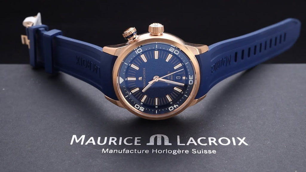 Maurice Lacroix Pontos Divers Limited Edition Blue Dial Blue Leather Strap Watch For Men - PT6248-BRZ0B-430-4 Buy Now By Maurice Lacroix