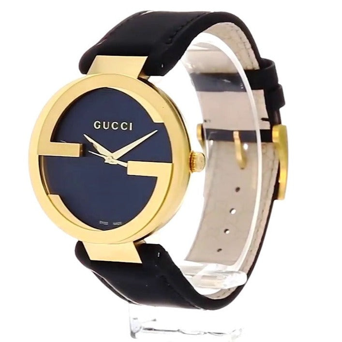 Gucci G Interlocking Grammy Special Edition Black Dial Black Leather Strap Watch For Men - YA133212 Buy Now By Gucci