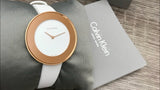 Calvin Klein Chic White Dial White Leather Strap Watch for Women - K7N236K2 Buy Now By Calvin Klein