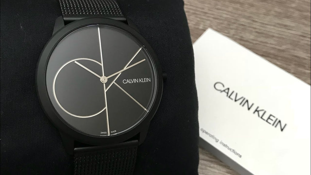 Calvin Klein Minimal Black Dial Black Mesh Bracelet Watch for Men - K3M514B1 Buy Now By Calvin Klein