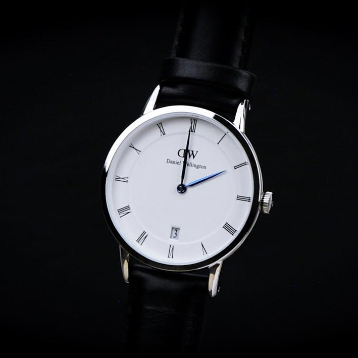 Daniel Wellington Dapper Sheffield White Dial Black Leather Strap Watch For Women - DW00100096 Buy Now By Daniel Wellington
