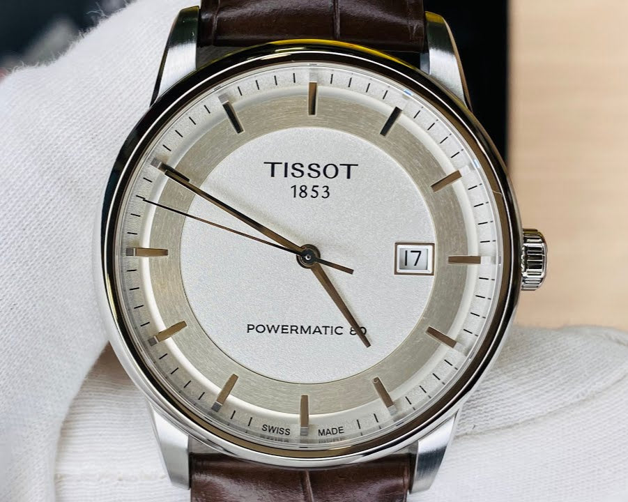 Tissot Luxury Powermatic 80 Silver Dial Brown Leather Strap Watch For Men - T086.407.16.031.00 Buy Now By Tissot