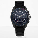 Emporio Armani Sigma Chronograph Blue Dial Black Silicone Strap Watch For Men - AR6121 Buy Now By Emporio Armani