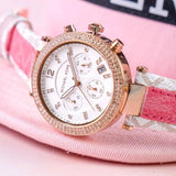 Michael Kors Parker Chronograph White Dial Two Tone Leather Strap Watch For Women - MK6951 Buy Now By Michael Kors