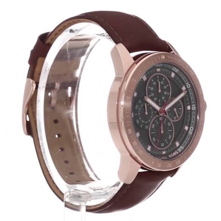 Michael Kors Ryker Analog Gray Dial Brown Leather Strap Watch For Men - MK8519 Buy Now By Michael Kors