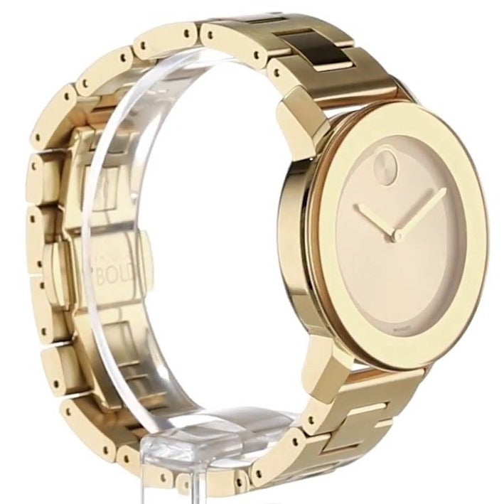 Movado Bold Yellow Gold Dial Yellow Gold Steel Strap Watch For Women - 3600085 Buy Now By Movado
