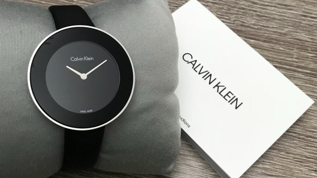 Calvin Klein Chic Black Dial Black Leather Strap Watch for Women - K7N23CB1 Buy Now By Calvin Klein