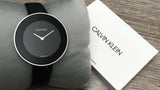 Calvin Klein Chic Black Dial Black Leather Strap Watch for Women - K7N23CB1 Buy Now By Calvin Klein