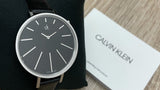 Calvin Klein Equal Black Dial Black Leather Strap Watch for Women - K3E231C1 Buy Now By Calvin Klein