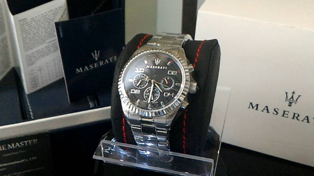 Maserati Competizione Chronograph Black Dial Silver Steel Strap Watch For Men - R8853100012 Buy Now By Maserati