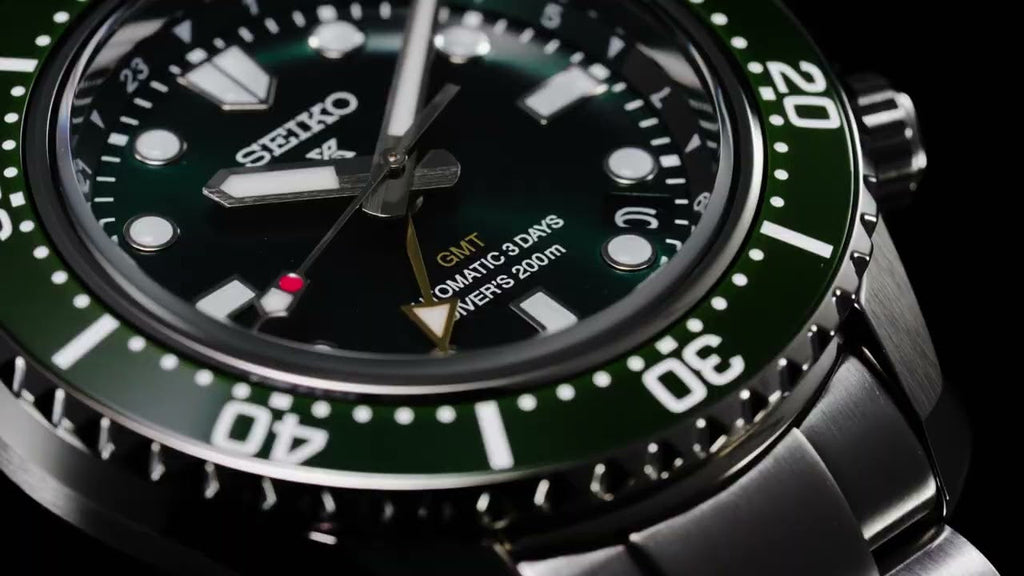Seiko Prospex GMT Divers Automatic Marine Green Dial Silver Steel Strap Watch For Men - SPB381J1 Buy Now By Seiko
