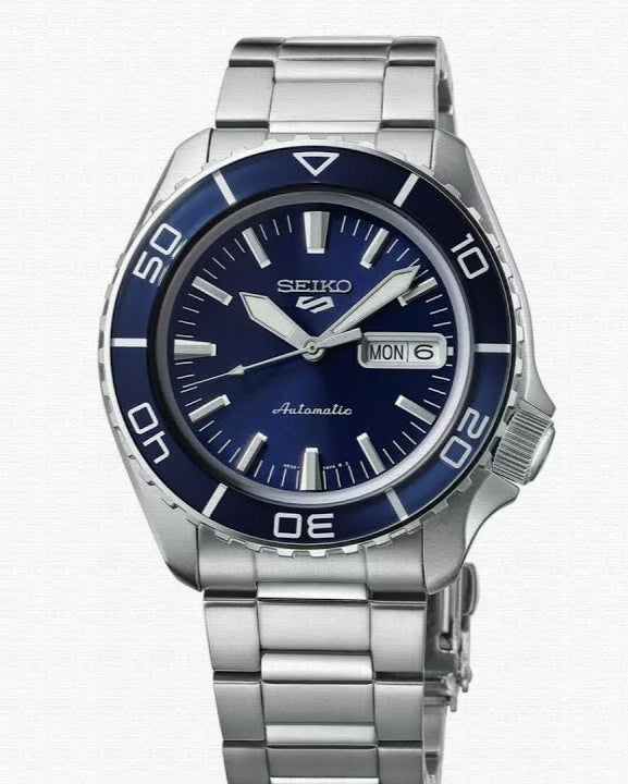 Seiko 5 Sports Automatic Blue Dial Silver Steel Strap Watch for Men - SRPK97K1 Buy Now By Seiko