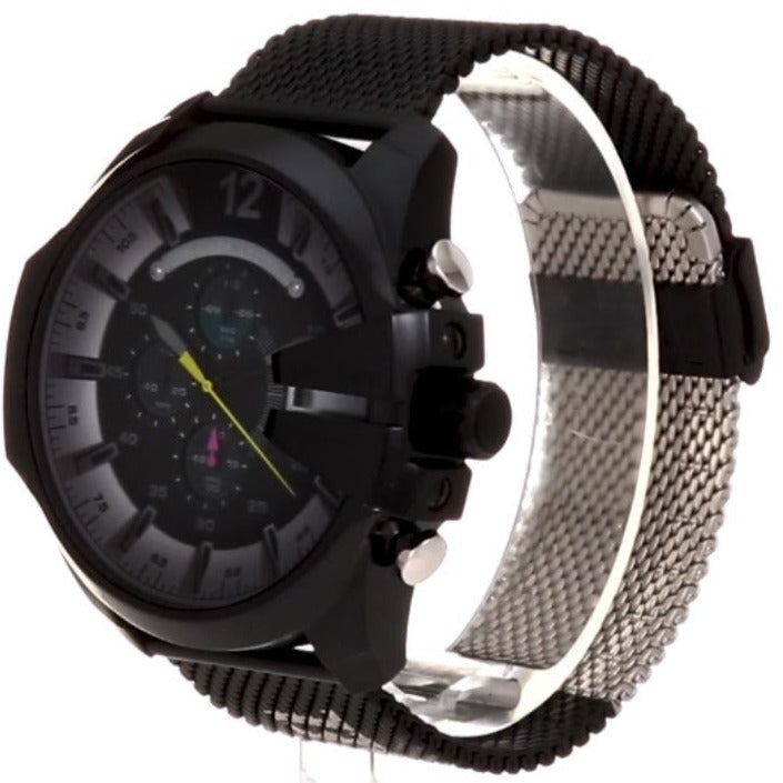 Diesel Mega Chief Chronograph Black Dial Black Mesh Bracelet Watch For Men - DZ4514 Buy Now By Diesel