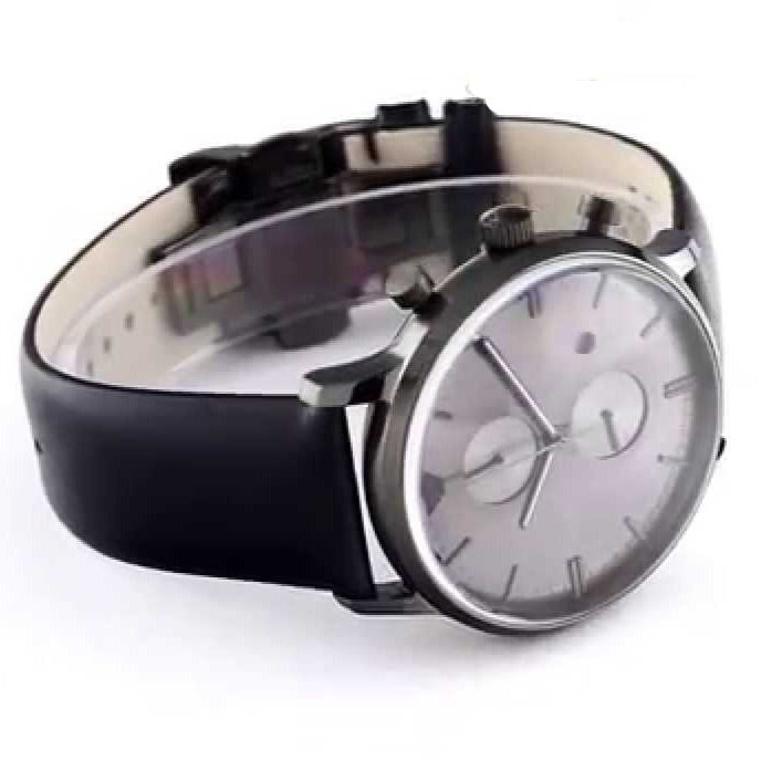Emporio Armani Classic Grey Dial Grey Leather Strap Watch For Men - AR0388 Buy Now By Emporio Armani