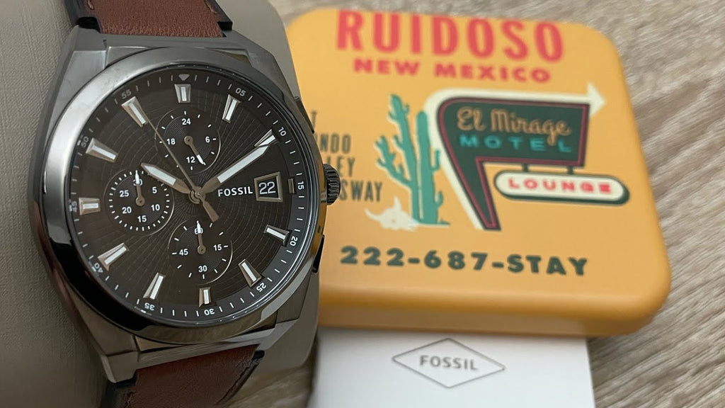 Fossil Everett Chronograph Black Dial Brown Leather Strap Watch for Men - FS5798 Buy Now By Fossil