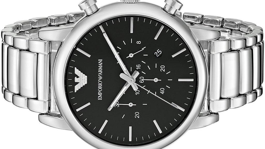 Emporio Armani Luigi Black Dial Silver Steel Strap Watch For Men - AR1894 Buy Now By Emporio Armani