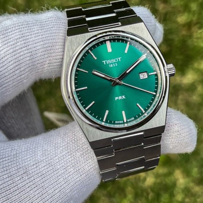 Tissot PRX Green Dial Silver Steel Strap Watch For Men - T137.410.11.091.00 Buy Now By Tissot