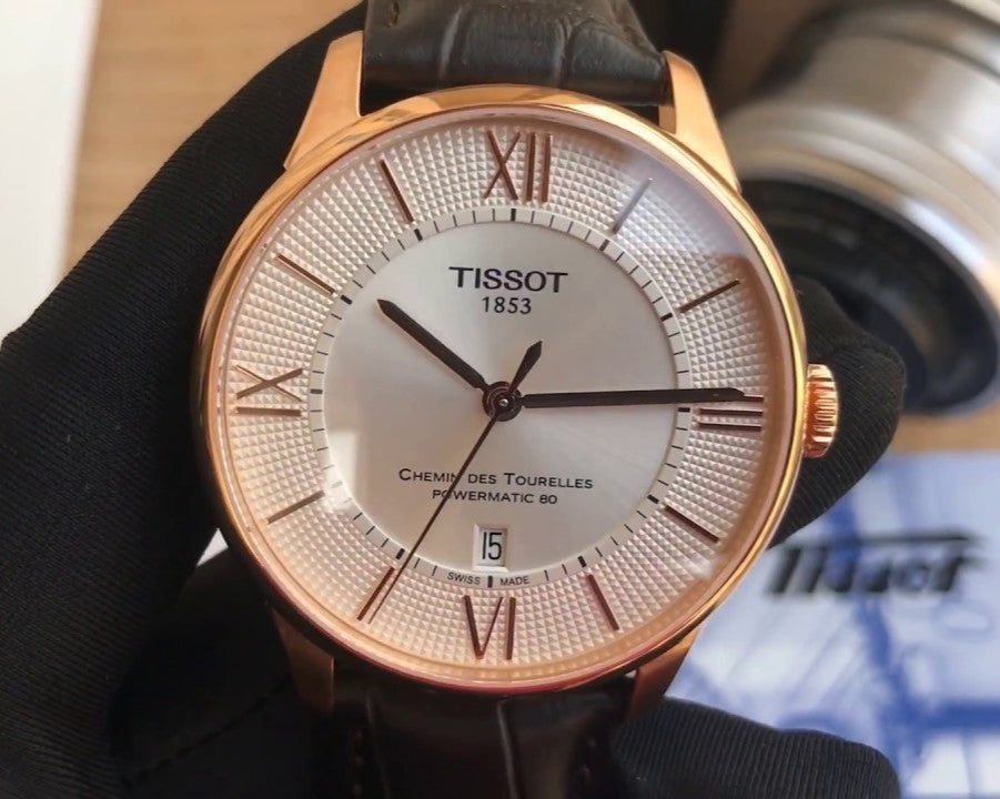 Tissot Chemin Des Tourelles Powermatic 80 Silver Dial Brown Leather Strap Watch For Men - T099.407.36.038.00 Buy Now By Tissot
