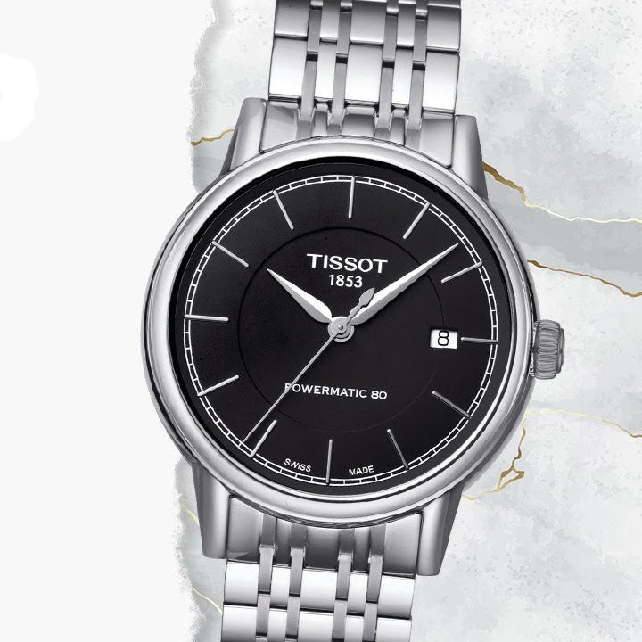 Tissot Carson Automatic Black Dial Silver Steel Strap Watch For Women - T085.207.11.051.00 Buy Now By Tissot