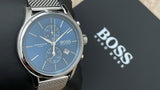 Hugo Boss Jet Blue Dial Silver Mesh Bracelet Watch for Men - 1513441 Buy Now By Hugo Boss