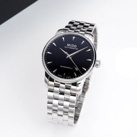 Mido Baroncelli Ii Automatic Black Dial Silver Steel Strap Watch For Men - M8600.4.18.1 Buy Now By Mido