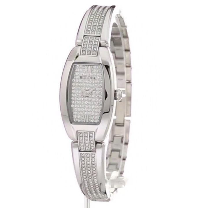 Bulova Crystal Collection Silver Dial Silver Steel Strap Watch for Women - 96L235 Buy Now By Bulova