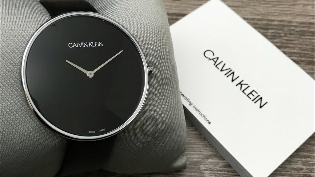 Calvin Klein Full Moon Black Dial Black Leather Strap Watch for Women - K8Y231C1 Buy Now By Calvin Klein