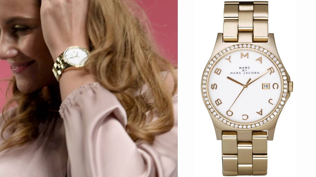 Marc Jacobs Henry Diamonds White Dial Gold Steel Strap Watch for Women - MBM3045 Buy Now By Marc Jacobs