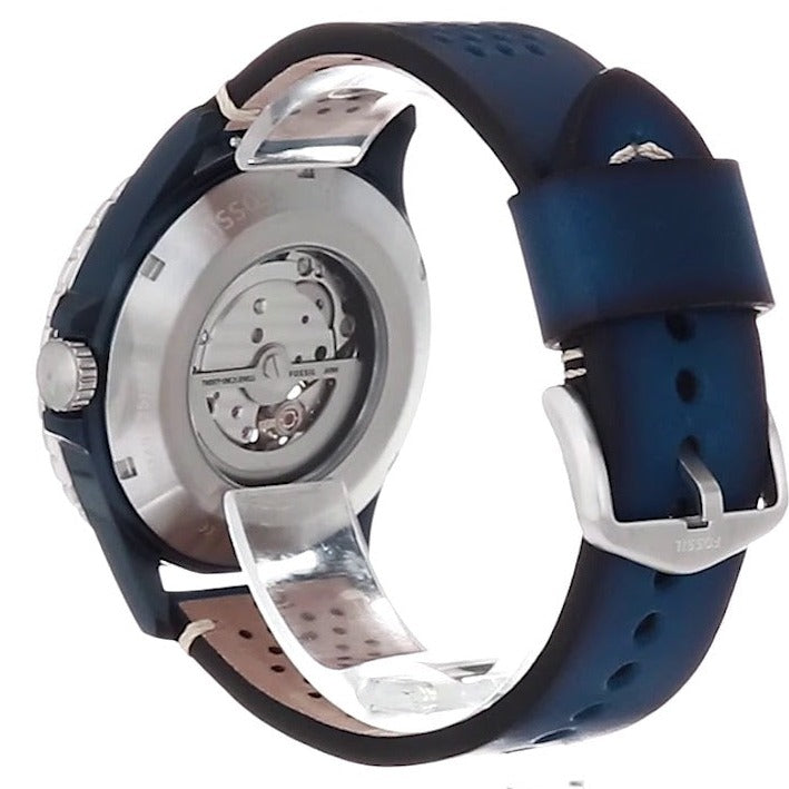 Fossil Sport 54 Day Date Black Dial Black Leather Strap Watch for Men - FS5321 Buy Now By Fossil