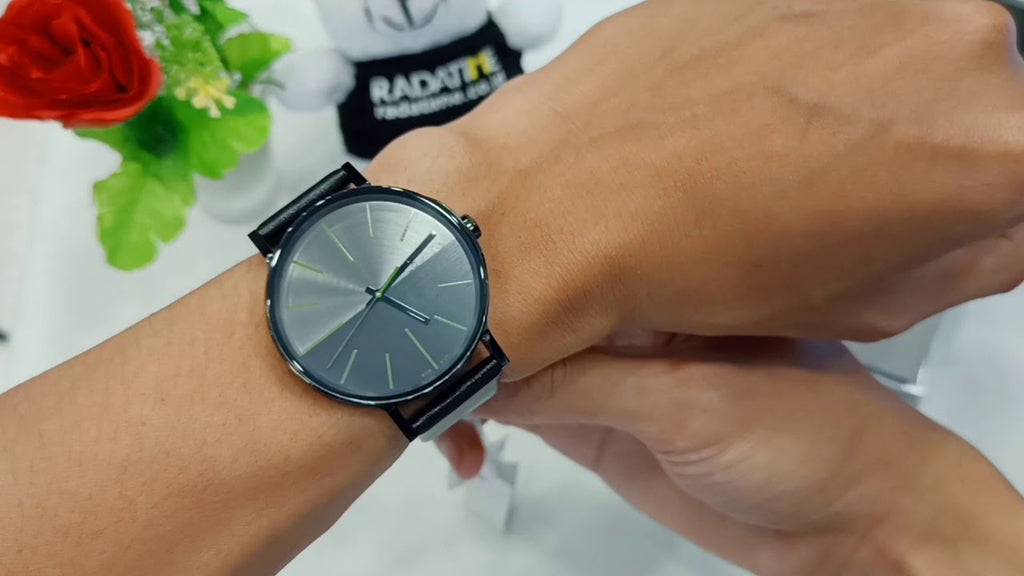 Calvin Klein Boost White Black Dial Black Leather Strap Watch for Men - K7Y21CCX Buy Now By Calvin Klein