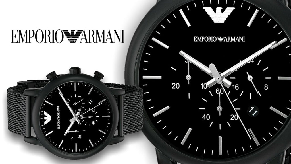 Emporio Armani Sport Chronograph Black Dial Black Mesh Bracelet Watch For Men - AR1968 Buy Now By Emporio Armani