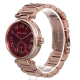 Michael Kors Skylar Maroon Dial Rose Gold Steel Strap Watch for Women - MK6086 Buy Now By Michael Kors