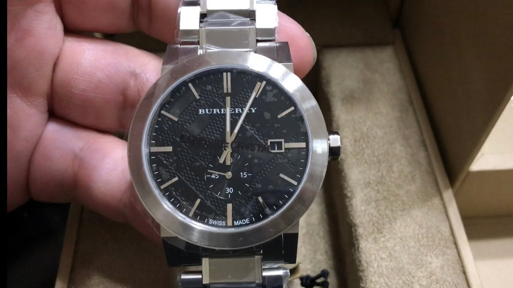 Burberry The City Black Dial Silver Steel Strap Watch for Men - BU9901 Buy Now By Burberry