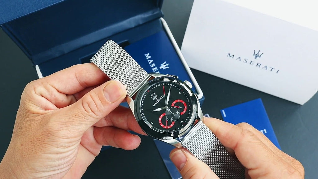 Maserati Traguardo Black Dial Silver Mesh Bracelet Watch For Men - R8873612005 Buy Now By Maserati