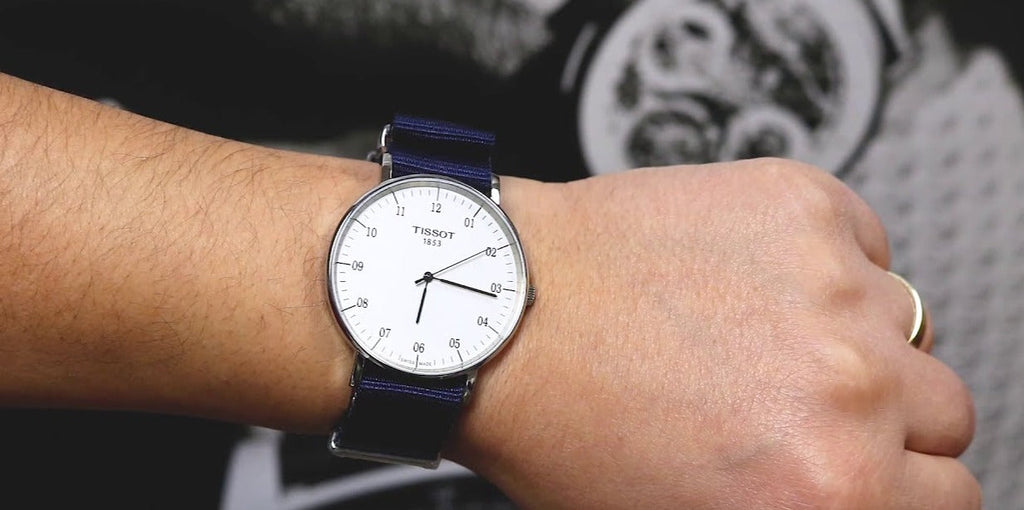 Tissot T Classic Everytime Large White Dial Blue NATO Strap Watch For Men - T109.610.17.037.00 Buy Now By Tissot