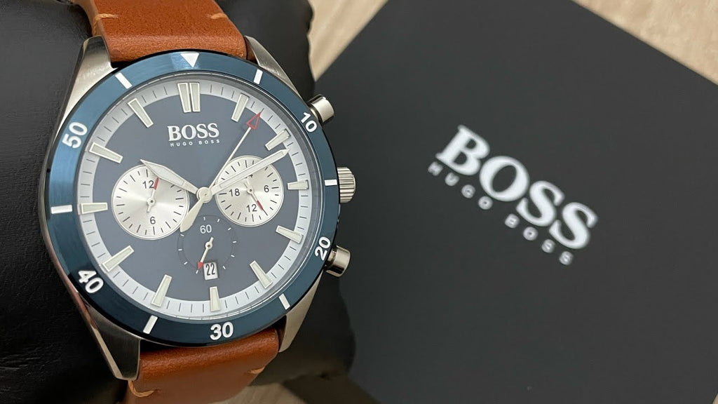 Hugo Boss Santiago Blue Dial Brown Leather Strap Watch for Men - 1513860 Buy Now By Hugo Boss