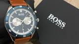 Hugo Boss Santiago Blue Dial Brown Leather Strap Watch for Men - 1513860 Buy Now By Hugo Boss