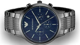 Emporio Armani Renato Chronograph Quartz Blue Dial Grey Steel Strap Watch For Men - AR2505 Buy Now By Emporio Armani