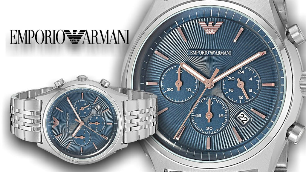 Emporio Armani Luigi Chronograph Quartz Blue Dial Silver Steel Strap Watch For Men - AR1974 Buy Now By Emporio Armani