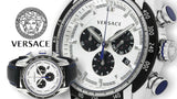 Versace V-Ray Quartz Silver Dial Black Leather Strap Watch for Men - VDB010014 Buy Now By Versace