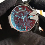 Diesel Mega Chief Chronograph Black Dial Black Leather Strap Watch For Men - DZ4323 Buy Now By Diesel